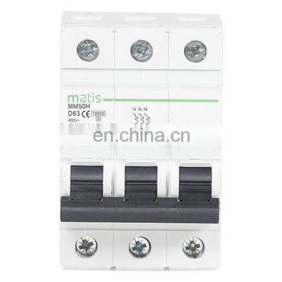 Best selling high quality 1-63A mcb small Matis MM50H-3P 380V 50/60hz smart circuit breaker