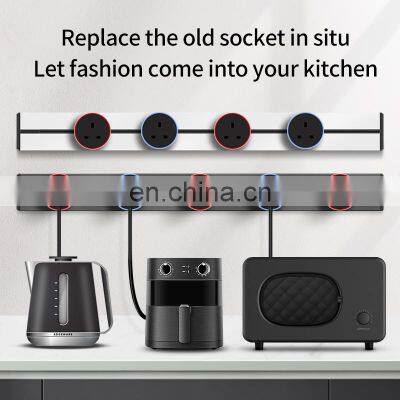 UK Standard Wall-Mounted Surface-Mounted Removable Household Kitchen Socket 1M Hight Power Wiring Track Socket Set photo-5