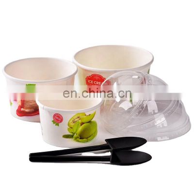 Disposable custom printed ice cream paper cups with 3oz 5oz 8oz