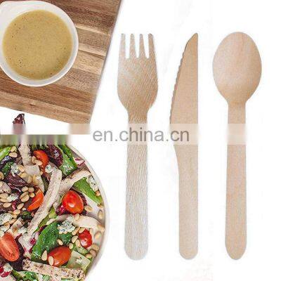 Vitalucks disposable wooden cutlery fork spoon knife dinnerware set compostable utensils flatware tableware sets