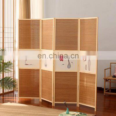 Wooden 4 Panel Room Screen Folding Portable Partition photo-3