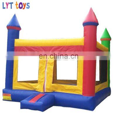 Colorful fun house kids game outdoor jumping bed inflatable bouncy castle for playground