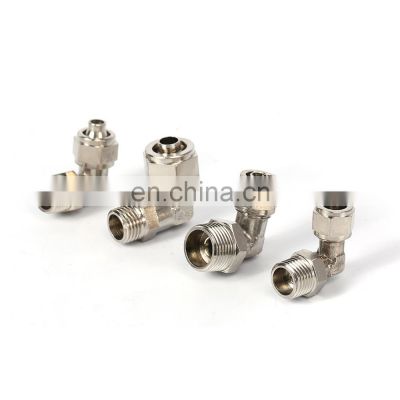 SNS KLL series KLL6-02 brass fast twist bent connector male thread angle elbow fitting