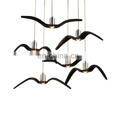 Bird Pendant Light For Kitchen Dining Room Bedroom Resin Kids Room Seagull Chandelier LED Lamp