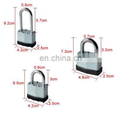 Hardened Steel Shackle Brass Cylinder Long Shackle Lock With Keys Laminated Padlock photo-3