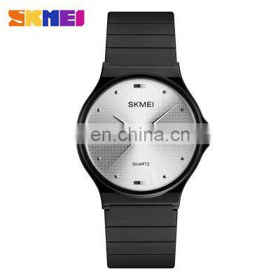 SKMEI 1421 wholesale cheap price PU band waterproof gold silver black quartz watch for men