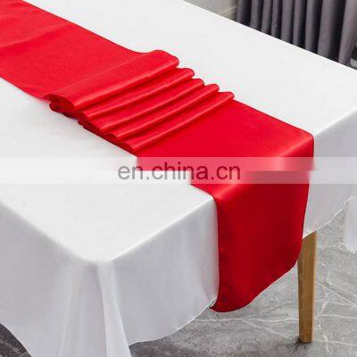 Amazon Hotsale Stock Assorted Colors 12 x 108 Inch Satin Table Runner For Wedding And Party