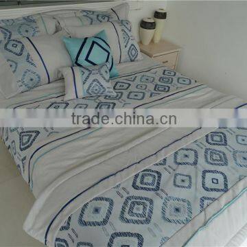 Aqua handmade patched jacquard comforter