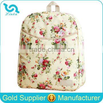 Pretty Floral Waterproof Oilcloth Baby Diaper Backpack Nappy Bag Backpack