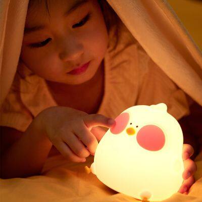 Hot Sale New Creative Cute Animal LED Night Light Decorative Silicone Tap Sensor Rechargeable Power Supply for Room Dormitory