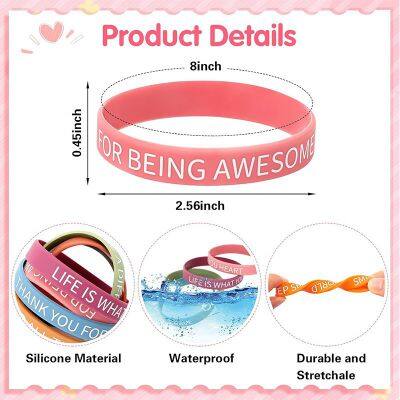 Hot Sale Colorfully Never Give up Printed Silicone Wristbands photo-5