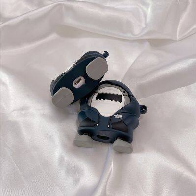 3D Design Hoodie Shark Earphone Cover Silicone Soft Shell for AirPods Pro/1/2/3 Wireless Headphone Protection Case photo-4