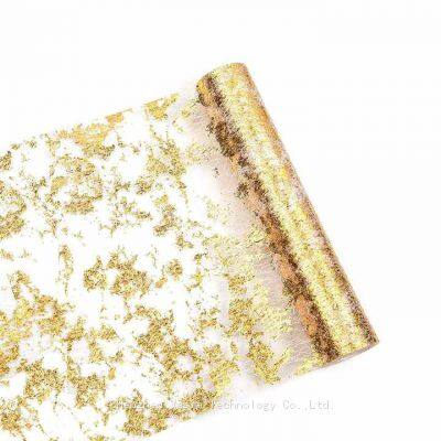Polyester Glitter Metallic Gold Table Runner 11x108