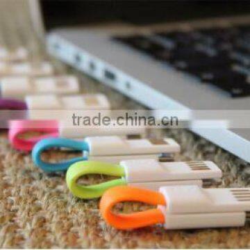 Smallest 8cm Key Ring Cable with most strong magnet USB Data Sync Charger for SAMSUNG for IPHONE