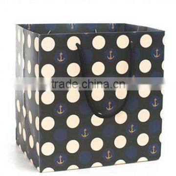 black and white polka dot fancy paper gift bag