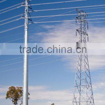 14m 800dan Electrical Power Pole Hot Dip Galvanized For Power Transmission Line