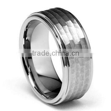 New Design Love Ring Hammered Men's Tungsten Wedding Band