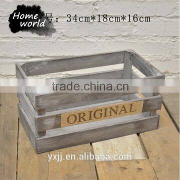 shabby chic light colored durable wooden fruit storage crate