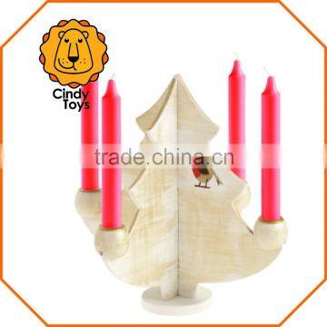 DIY Wooden Craft Candle Holder Xmas Tree 1 pcs for Christmas