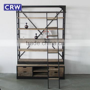 Antique Metal Shelf Industrial Furniture Reclaimed Wooden Bookself                        
                                                Quality Choice