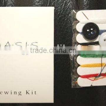 hotel sewing kit with thread,needle,button/portable sewing kit in carbon box /3-5 star hotel amenities