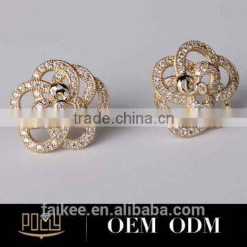 Creative Jewelry Lady's Silver Ring Flower Pistil Design Moonstone Earring photo-2