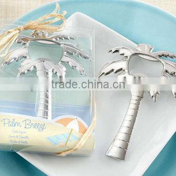 Newest wedding table gifts "Palm Breeze" Chrome Palm Tree Bottle Opener party giveaways