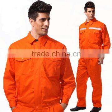 Workwear industrial hi-vis Fluorescent orange safety suit/HI Visibility suit with high visibility reflective straps