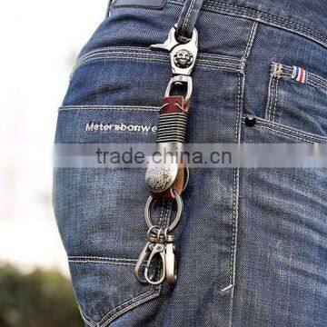 Handmade High Quality Real Ostrich Leather Keychain Leather Key Holder Key Chain photo-5