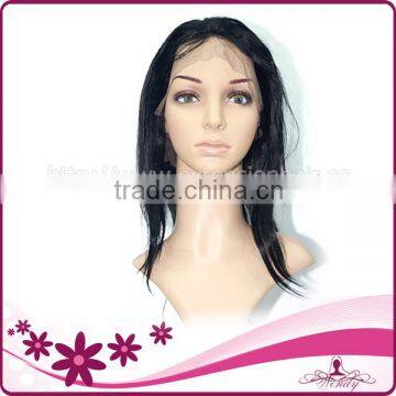 wendy product 100% handmade natural color straight style human brazilian hair lace front wig for african