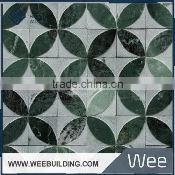 water-jet green marble stone mosaic