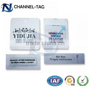 Channel EAS security woven clothing label for anti theft