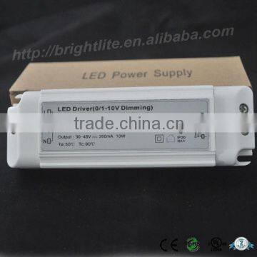 0/1-10V dimmable 10W 260mA output power supplier dimmer