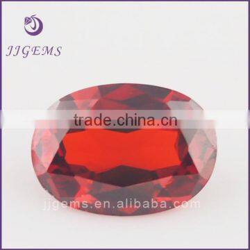 Top Quality oval shape garnet diamond cut bottom cubic zirconia for necklace