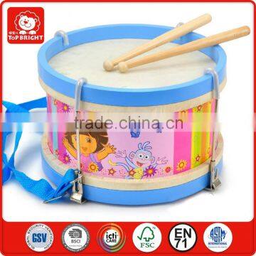child like play toy oriental music instrument beaty 2 sides drum head and 2 sticks roundness wooden drum pad musical instruments