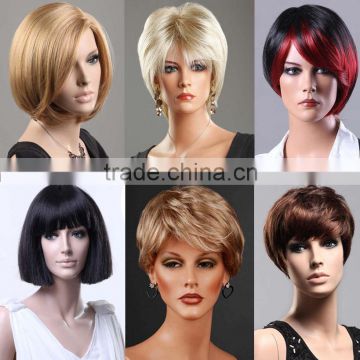 Ladies Short Wig Blonde Black Brown Wig Bob Curly Boycut Wedge Style Wigs W366