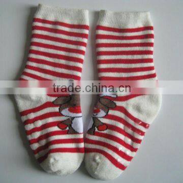 children terry cartoon socks with non-slip dots