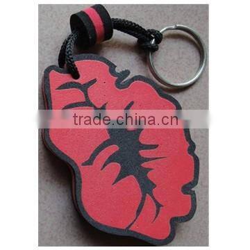 popular keychains made by floating eva material for swimming or for sales gifts