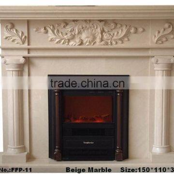 Nature Stone Hand Carved Electric Fireplace Mantel