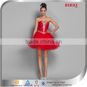 Lace-up Sweetheart Cocktail Dress,Hot-selling Red Sexy Ball Gown