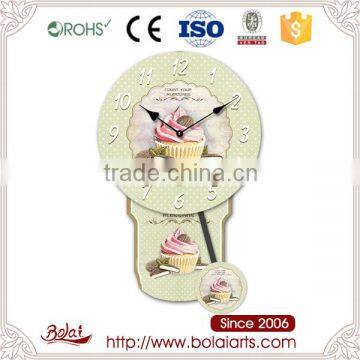 Nice pink cup cake and mint cookies pendulum cheap gift clock