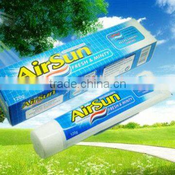 Airsun brands fresh mint toothpaste