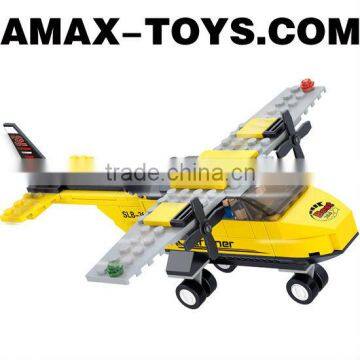 bd-7530360 building block set trainer aircraft plastic intelligent building block 110pcs