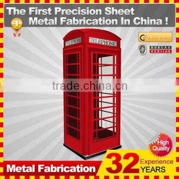 2014 hot sale professional customized metal mirror telephone booth