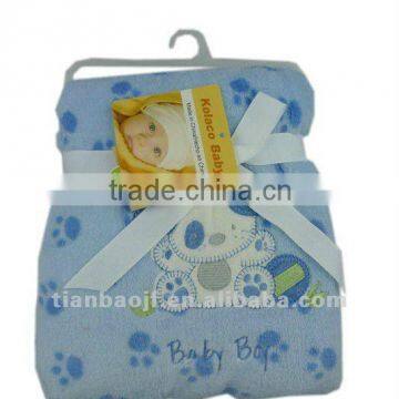 100% polyester baby blanket with embroidery 1011