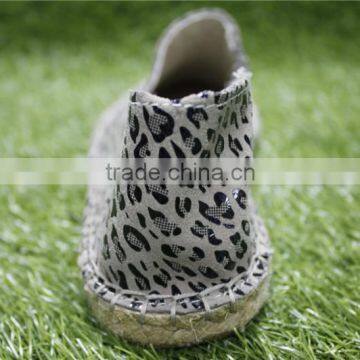 Leopard Espadrilles Ladies Shoes Jute Canvas Shoes