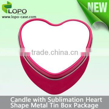 Heart shaped Sublimation DIY Metal Tin candle holder