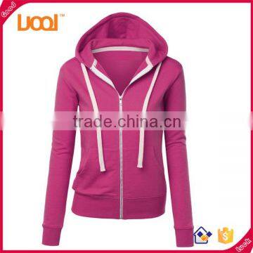 Fashion 100% Cotton Fleece Woman Jackets , Custom Embroidered Hoodies Sweatshirts Wholesale photo-1