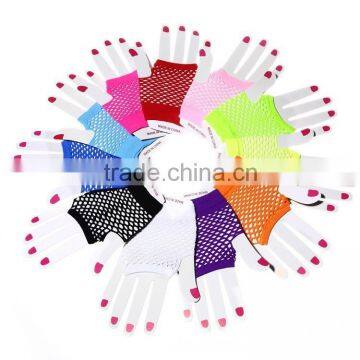 Short punk goth fishnet gloves