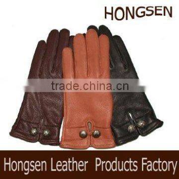 HS055 long brown leather gloves